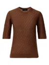 Fabiana Filippi Sequin-embellished Ribbed-knit Jumper In Brown