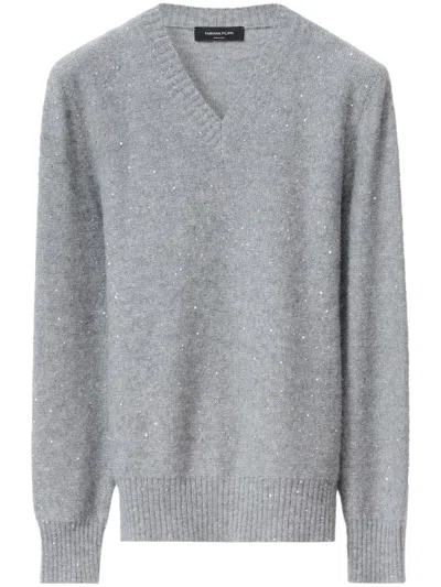 Fabiana Filippi Sequin-embellished Sweater In 灰色