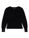 Fabiana Filippi Ribbed Crewneck Sweater With Fitted Cuffs In Blue