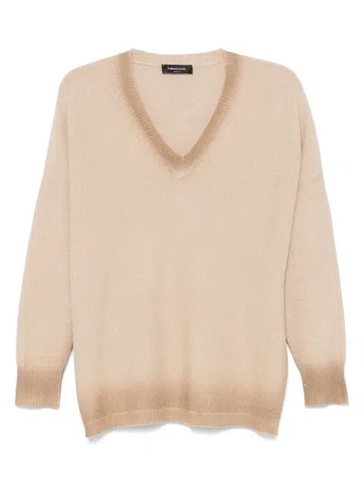 Fabiana Filippi Sequin-embellished Sweater In Beige