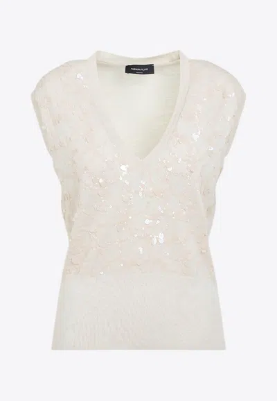 FABIANA FILIPPI SEQUIN-EMBELLISHED SWEATER VEST