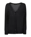 Fabiana Filippi Sequin Embellished V-neck Cardigan In Black