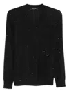 Fabiana Filippi Sequin-embellished V-neck Sweater In Black