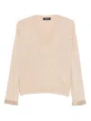 Fabiana Filippi Sequin-embellished V-neck Sweater In Pink
