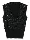 Shop Fabiana Filippi Sequin-embellished Vest In Black