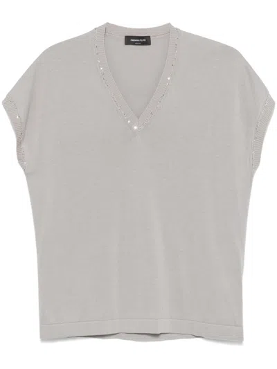 Fabiana Filippi Sequin-embellished Vest In Grey