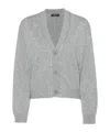 Fabiana Filippi Sequin-embellished Virgin Wool Blend Cardigan In Gray