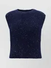 Shop Fabiana Filippi Sequin Embellished Wool Knit Top