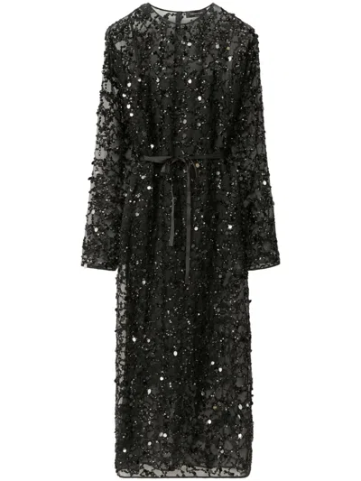 Fabiana Filippi Sequin-embroidered Dress In Black