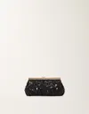 Fabiana Filippi Sequin-embellished Clutch Bag In Black