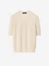 Fabiana Filippi Cotton And Linen Sweater With Sequins In Beige