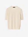 Fabiana Filippi Cotton And Linen Sweater With Sequins In Beige