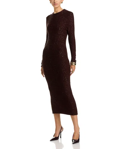 Fabiana Filippi Sequin Knit Midi Dress In Brown