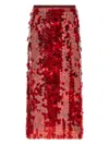 Fabiana Filippi Shimmering Midi Skirt Featuring Sequin Embellishments In Red