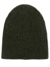 Fabiana Filippi Sequin Ribbed Beanie In Green