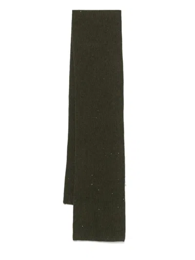 Fabiana Filippi Sequin Ribbed Scarf In Green