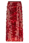 Fabiana Filippi Skirt In Printed Sequin Tulle In Multi