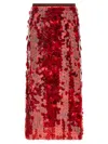 Fabiana Filippi Skirt In Printed Sequin Tulle In Red