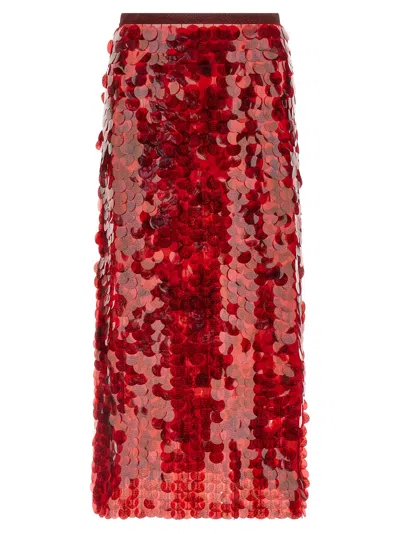 FABIANA FILIPPI SEQUIN SKIRT SKIRTS RED