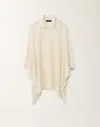 Fabiana Filippi Cape With Mohair Collar In White