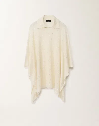 Fabiana Filippi Cape With Mohair Collar In White