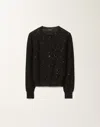 Fabiana Filippi Sequin Soft Mohair Mini Cardigan In Black