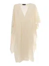 Fabiana Filippi Sequin Soft Mohair Open Cape In Neutral