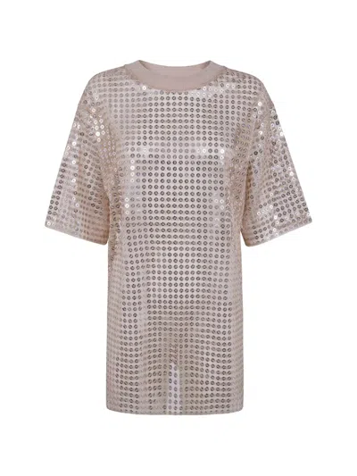 Fabiana Filippi Sequin T-shirt In Neutral