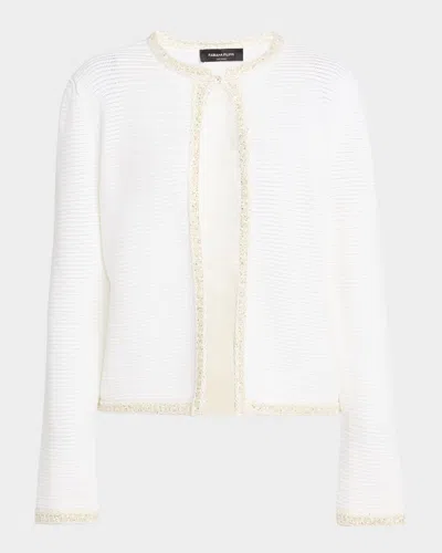 Fabiana Filippi Sequin-trim Pointelle Knit Cardigan