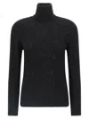 Fabiana Filippi Sequin Turtleneck Sweater In Black