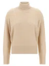 Fabiana Filippi Sequin Turtleneck Sweater Sweaters And Cardigans Beige In Brown