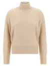 Fabiana Filippi Sequin Turtleneck Sweater Sweaters And Cardigans Beige In Gold