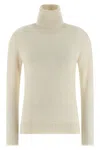 Fabiana Filippi Sequin Turtleneck Sweater Sweaters And Cardigans White In Neutral