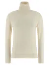 Fabiana Filippi Sequin Turtleneck Sweater Sweaters And Cardigans White In Neutral