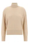 Fabiana Filippi Sequin Turtleneck Sweater Sweaters And Cardigans Beige In Neutral
