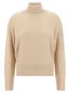 Fabiana Filippi Sequin Turtleneck Sweater Sweaters And Cardigans Beige In Nude