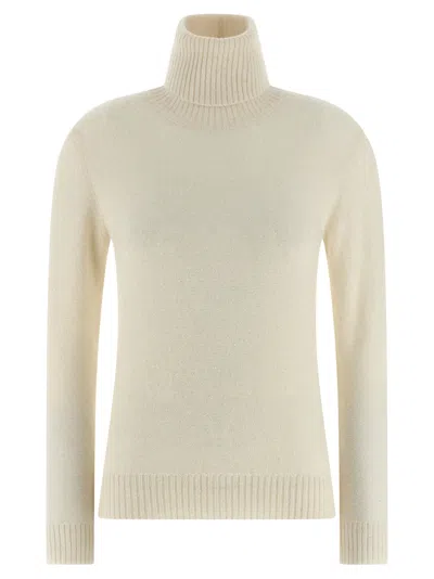 FABIANA FILIPPI SEQUIN TURTLENECK SWEATER SWEATERS AND CARDIGANS WHITE