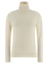 Fabiana Filippi Sequin Turtleneck Sweater Sweaters And Cardigans White In White