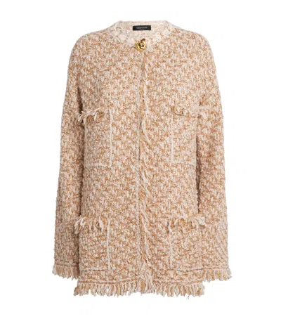 Fabiana Filippi Sequin Tweed Jacket In Brown