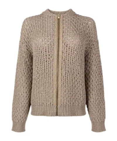 Fabiana Filippi Sequined Bomber Jacket In Brown