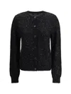 Fabiana Filippi Sparkling Sequin Cardigan For Special Occasions In Black