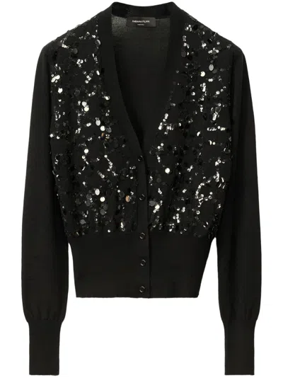Fabiana Filippi Sequined Cardigan In Black