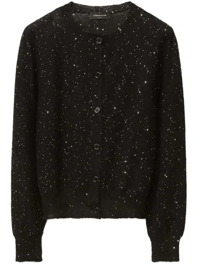 Fabiana Filippi Sequined Cardigan In Black