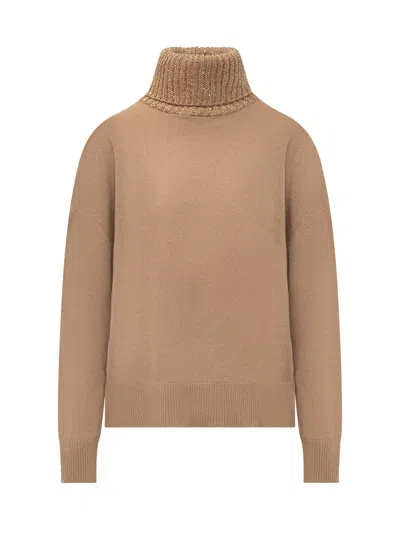 Fabiana Filippi Turtleneck Sweater In Brown