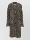 Fabiana Filippi Sequined Mid-length Women's Coat And Pockets In Brown