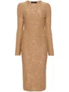 Fabiana Filippi Sequined Midi Dress In Brown