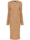Fabiana Filippi Sequined Midi Dress In Brown
