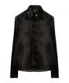 Fabiana Filippi Organza Basi Shirt With Sequin Embroidered Collar In Black