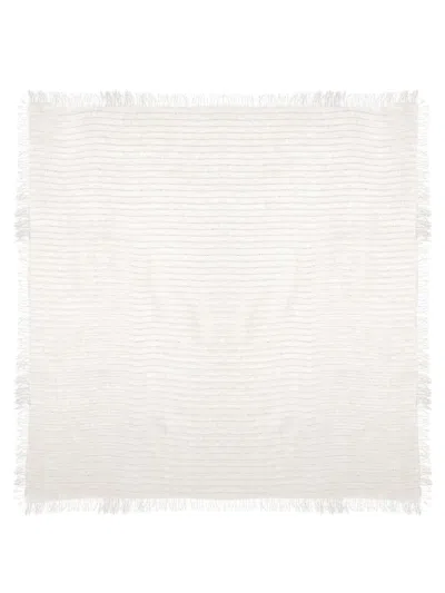 Fabiana Filippi Ivory Linen Blend Scarf In White