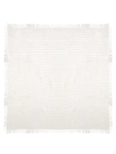Fabiana Filippi Ivory Linen Blend Scarf In White